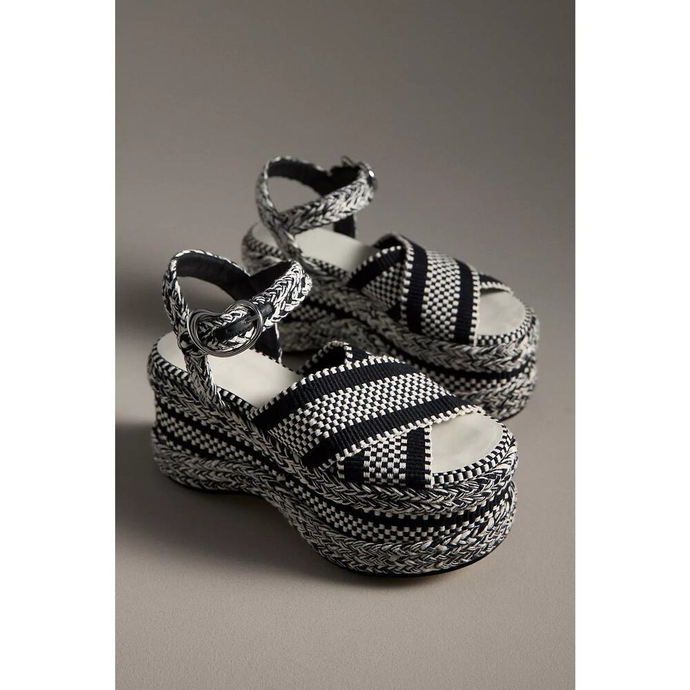 Amambaih Carmen Heels Sandals - US 8-8.5 / EU 39 Black & White